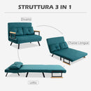 Divano Letto 2 Posti 102x73x81 cm in Tessuto Effetto Velluto Verde