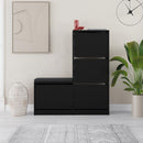 Scarpiera Salvaspazio 105x26x118,5 cm 3 Ante a Ribalta in Melamina Nero      