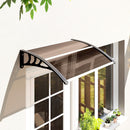 Pensilina da Esterni Impermeabile e Anti-UV 75x120x23 cm in PC PP e Alluminio Marrone e Nero      