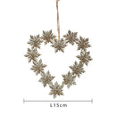 Set 6 Cuore con Metallo C Stelle H15 cm Oro