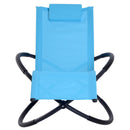Sedia a Dondolo Moderna da Giardino in Textilene Blu 154x80x84 cm 
