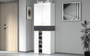 Armadio Scarpiera 4 Ante e 1 Ripiano a Ribalta 76x35x200 cm Savona 4A 1R Bianco Opaco/Grigio Ardesia  