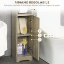 Mobile a Colonna per Bagno 23x18x100 cm in Truciolato Grigio