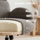 Poltrona Girevole 71x70x100-108 cm con Poggiapiedi con Poggiatesta Regolabile Funzione Dondolo in Velluto Grigio      