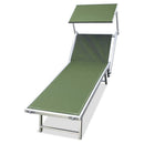 Lettino da Spiaggia Prendisole 190x60x40-90 cm Brandina con Parasole in Alluminio Verde     