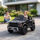 Macchina Elettrica per Bambini Ford Raptor 12V con Telecomando Bluetooth Luci LED e Tappetini Inclusi Nero