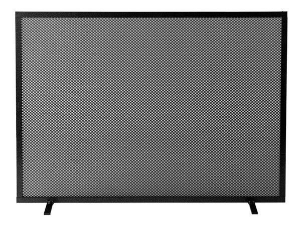 prezzo Parascintille per Camino 60x51 in Ferro Verniciato Grigio Martellato