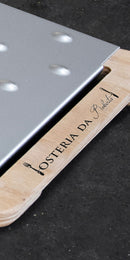 Tagliere da Cucina 36x19,5 cm In Legno e Acciaio Giusto