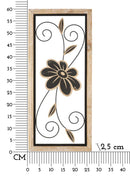 Pannello Legno Koman A 26x2,5x60 cm in Ferro e MDF Marrone e Nero      
