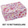 Set 10 Scatole cartone fiori rosa rettangolare