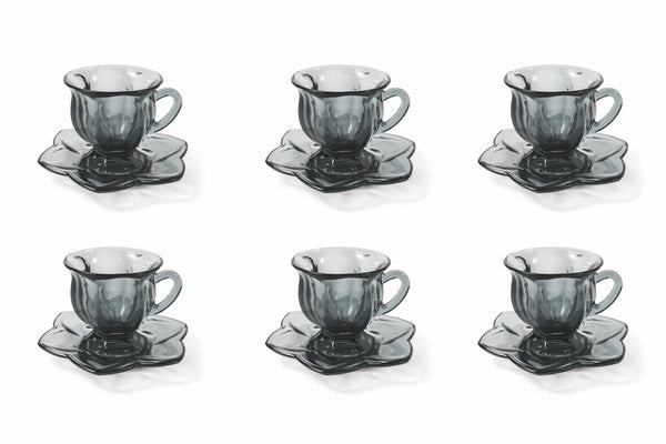 Set 6 Tazzine da Caffè Ø7x7 cm in Vetro Villa d'Este Home Tivoli Glass Grigie acquista