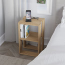 Comodino 1 Ripiano 55x30x34 cm in MDF Lonie Rovere