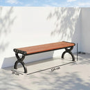 Panchina da esterno 2 posti in metallo, 124x39x39 cm, Legno e Nero      