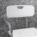 Sedia da Doccia 3 in 1 con Schienale e Braccioli Altezza Regolabile e Piedini Antiscivolo Bianco