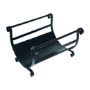 Portalegna per Camino 40x35x29 cm in Ferro Battuto Nero
