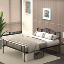 Struttura Letto Matrimoniale 160x200 cm in Acciaio con Doghe Integrate Nero