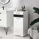 Mobiletto Bagno 1 Cassetto 1 Anta 37x32,5x79 cm in MDF Bianco