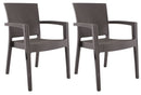 Set 2 Sedie da Giardino in Stile Rattan Marrone