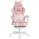 Sedia da Gaming Ergonomica Reclinabile con Poggiapiedi Rosa      
