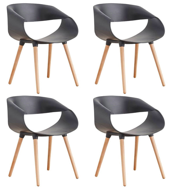 Set 4 Sedie in Polipropilene 45x71x60 cm Gambe in Faggio Fold Nero sconto
