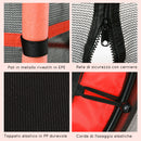 Trampolino Elastico per Bambini da 3 Anni Ø160 cm con Rete di Protezione Rosso e Nero 