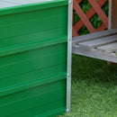Fioriera da Giardino Senza Fondo con 2 Aree di Coltivazione 125x47x40 cm in Acciaio Verde