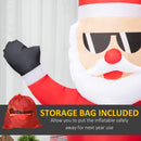 Babbo Natale Gonfiabile 89x44x178 cm con Occhiali da Sole e Luci LED