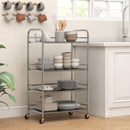 Carrello da Cucina Multiuso a 4 Livelli 60x35x100 cm in Acciaio Inox   