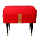 Panca Contenitore 50x35xh47 cm in Tessuto Velluto Rosso