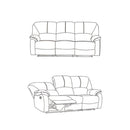 Divano 3 Posti Reclinabile Manuale 194x97x101 cm in Similpelle Rudy Beige