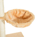 Albero Tiragraffi con Cuccia e Amaca Beige 55x30x100 cm 