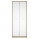 Armadio Nepo 80x54xx196,5 cm 2 ante rovere sonoma bianco