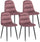 Set 4 Sedie 44x40x90 cm in Velluto Rosa