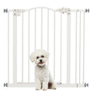 Cancelletto per Cani Estensibile 74-87x78 cm con 2 Blocchi e Chiusura Automatica in Metallo e Plastica Bianco  