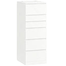 Cassettiera 40x48x110 cm 6 Casetti con Specchio Ribaltabile in MDF Bianco      