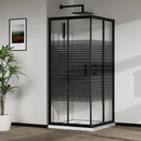 Box Doccia Angolare 2 Ante Scorrevoli 70x90 cm in Cristallo 6 mm H190 cm Profilo Nero