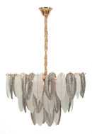 Lampadario Leafy Ø60x40 cm in Vetro e Ferro Multicolor      