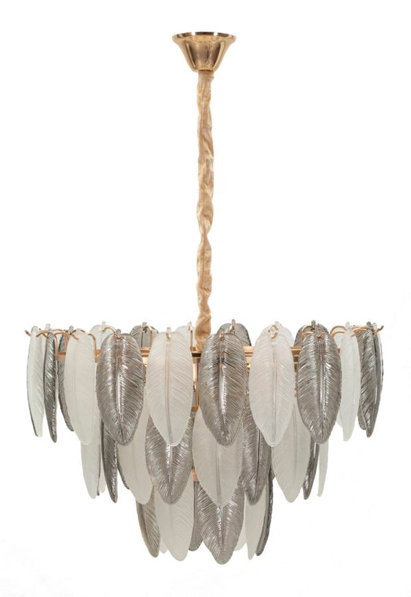 acquista Lampadario Leafy Ø60x40 cm in Vetro e Ferro Multicolor