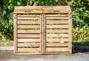 Copri Bidoni Raccolta Differenziata 150x90x120 cm Senza Pavimento in Legno di Pino 8-14mm Naturale