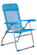 Spiaggina da Giardino 66x60x104 cm in Alluminio e Textilene Blu