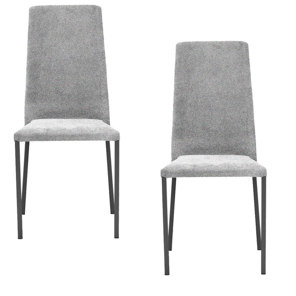 sconto Set 2 sedie Imbottite 45x50x96 cm in Tessuto Ddenver Betty New Argento