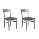 Set 2 Sedie 44x45xH82 cm in Legno Laccato Monaco Grigio Scuro