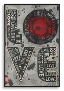 Stampa con LED su Tela Love 60x3,5x90 cm in Tela e Plastica e MDF Multicolor      