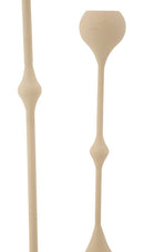 Porta Candele Slimmy Crema Set 2 Pz Ø8x36 cm - Ø8x32 cm in Ferro Crema e Oro      