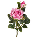 Set 24 Rose X 2 Artificiali con Gambo Corto Altezza 40 cm Rosa