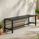 Panchina Moderna Industriale da Esterno 117x36x44 cm Senza Schienale in Acciaio Nero      