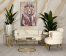 Tavolinetti Noah Gold Set 4 Pz Ø47x54,5 cm - Ø36x50 cm - Ø28x45 cm - Ø70x45 cm in Ferro e Vetro Oro      