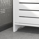 Mobile Bagno con Armadietto Chiuso 48x24x96,5 cm a 3 Livelli e 3 Ripiani Aperti in Legno Bianco    