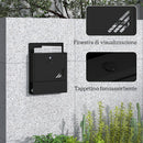 Cassetta Postale a Muro 30x8,5x32,5 cm con Serratura in Metallo Grigio Carbone  