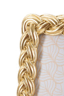 Cornice Rope 19x2x24,5 cm in Resina e Vetro Oro      